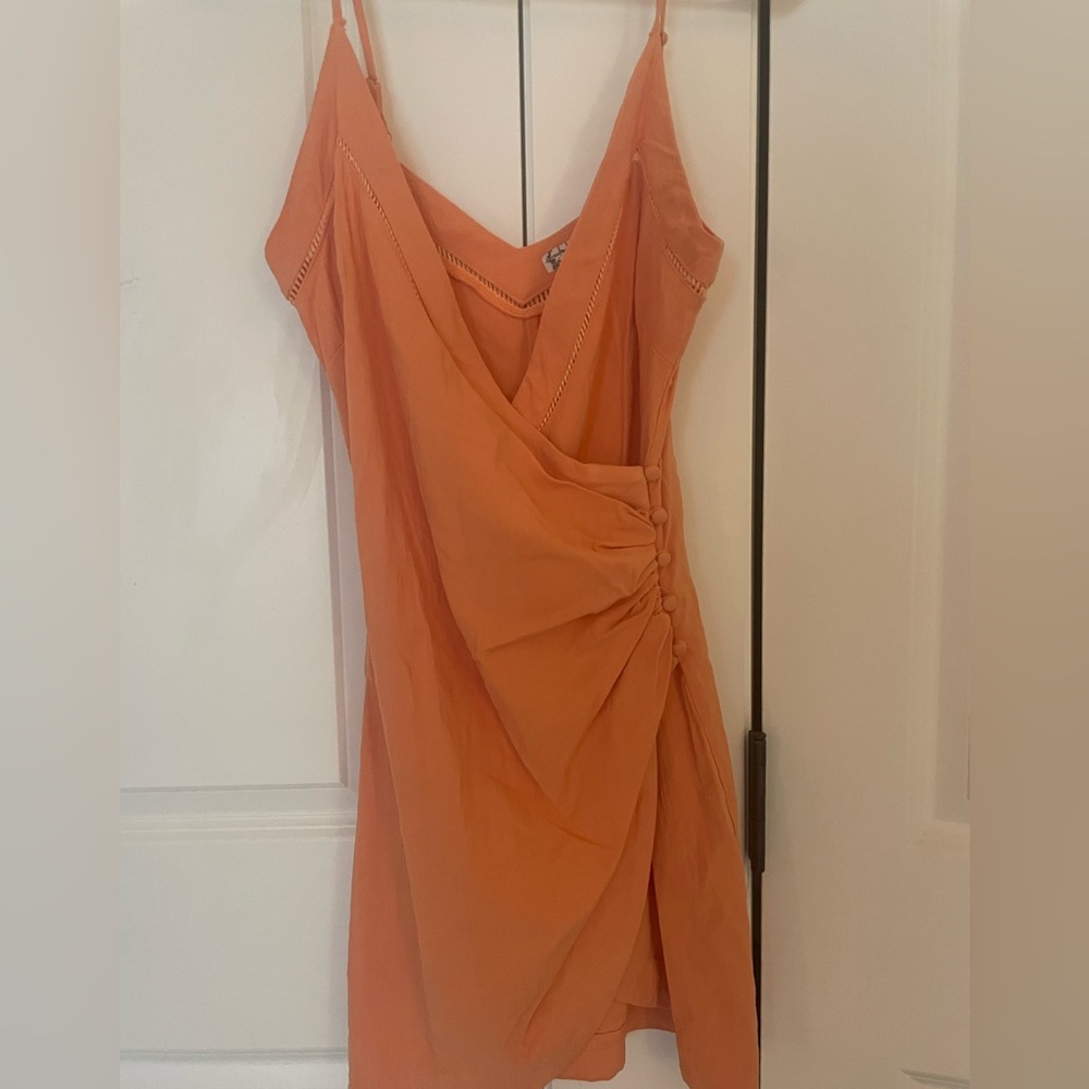 Free People Dylan Wrap Mini dress orange